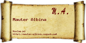 Mauter Albina névjegykártya